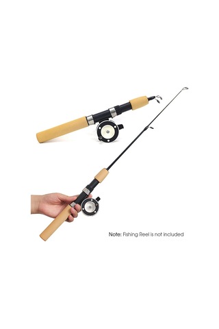 Neevoyu "kompakt Karbon Fiber Kışlık Olta Çubuğu - Kaymaz Ahşap Sap, Taşınabilir Ve Dayanıklı"