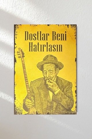 "aşık Veysel" Ahşap Poster Üçlü Set 20 15 Cm - 593174806