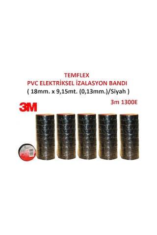 3M Elektrik Bandı Temflex 1300E Siyah 50 Adet 3M Elektrik Bandı Temflex 1300E Siyah 50 Adet