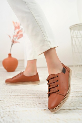 Nesil Shoes Syg P38 Taba Hakiki Deri Kadın Ayakkabı-taba Taba