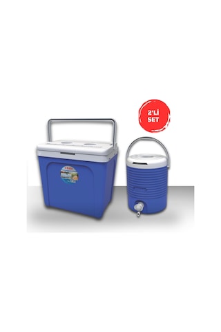 Buzluk Termos Set-25 Lt Buzluk Termos Eps 1066 Coolerbox +6.5 Lt Erciyes Piknik Termos 1403 Cooler Jug Mavi