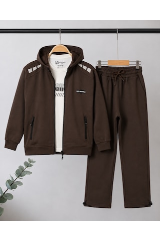 Kokoş Bebe Life Sports 3 Parça Mevsimlik Erkek Çocuk Takım - 7/15 Yaş - 31906 Kahverengi