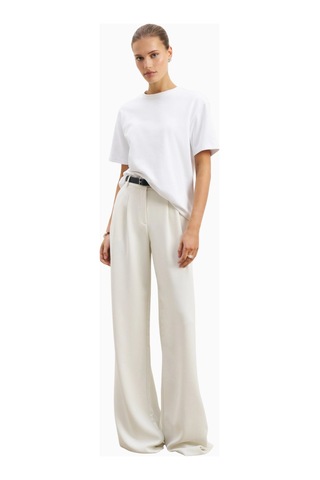 Because Of Alice Effortless Pleated Wide Leg Trousers Yüksek Bel Geniş Paça Kadın Pantolon Beyaz