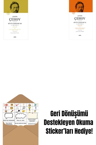 Anton Çehov Bütün Eserleri 12 Ciltli + Anton Çehov Bütün Eserleri 11 Ciltli + Okuma Sticker'ları
