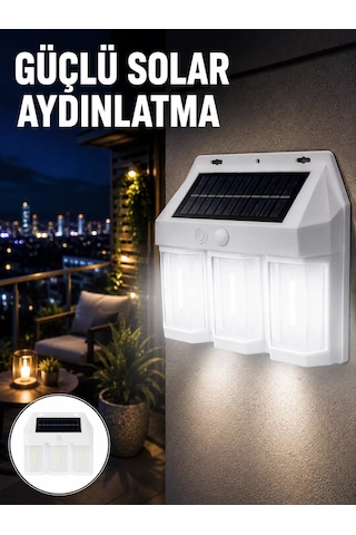 Pır Sensörlü Solar Lamba Otomatik Şarj Ve Gece Aydınlatma Yeni Nesil Çr