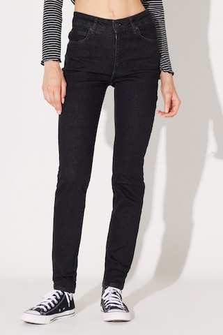 Lee Scarlett Skinny Fit Dar Kesim Yüksek Bel Çok Dar Paça Siyah Kadın Esnek Jean Denim Kot Pantolon L62602236 Siyah