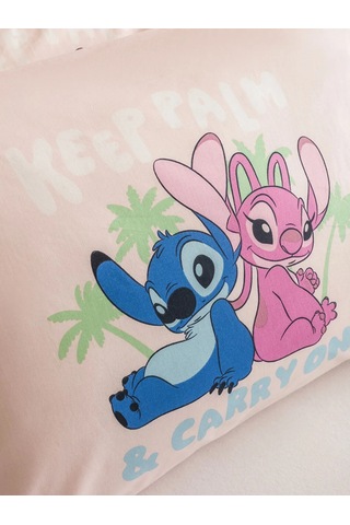Pembe Lilo Ve Stitch Baskılı Yastık Kılıfı 2'li 50x70 Cm
