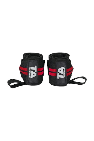 Torq Athletics Pro Wrist Wraps 2'li - Siyah Kırmızı Siyah - Kırmızı