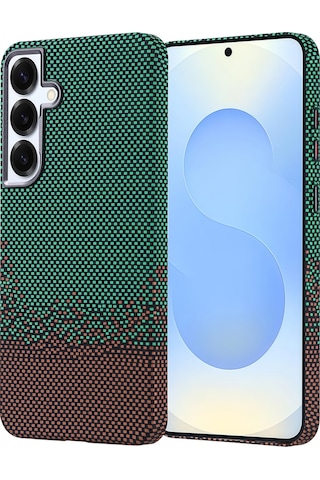 Goocamp Galaxy Uyumlu S24 Plus Kılıf Magsafe Şarj Özellikli Karbon Fiber Görünümlü Nekst Ka Altın