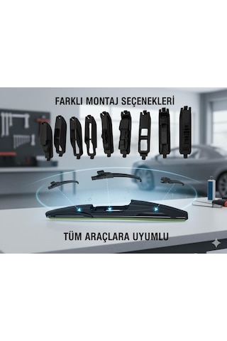 Space Premium 9 Aparatlı Hibrit Arka Silecek Kilitli Model 25 Cm Uyumlu