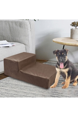 Homyl Köpek Merdiven Merdiveni Taşınabilir Kaymaz Alt Kahve