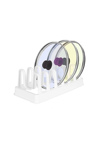 Fıre Kıng Panda 6 Bölmeli Tencere Kapak Tabak Düzenleyici Organizer G-234 1 Adet Beyaz