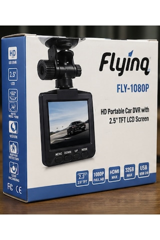 Flyinq Fly-1080p Araç İçi Kamera Hd Dvr Gece Görüşlü 2.5 Lcd Ekranlı Araç Kamerası