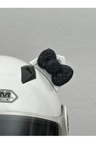 Motor & Motosiklet Siyah Fiyonklu Beyaz Kedi Kulak Kask Dış Aksesuarı Diğer