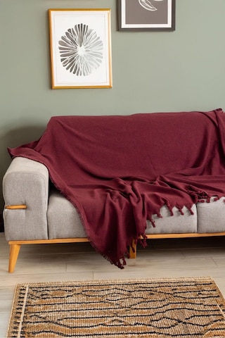 Bordo Koltuk Örtüsü Balık Sırtı Desen 180 210 Bordo