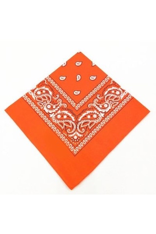 Melek Kare Bandana Fular Turuncu
