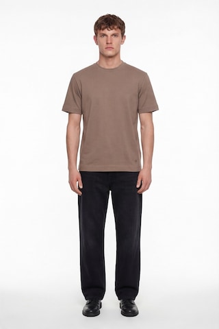 Sabri Özel Erkek Taba Normal Kesim Regular FitPamuk Dokuma Bisiklet Yaka Basic T-shirt