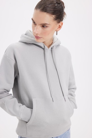 Tudors Kadın Oversize Geniş Kesim Pamuklu Yumuşak Dokulu İçi Polarlı Basic Krem Kapüşonlu Sweatshirt-42090 Krem
