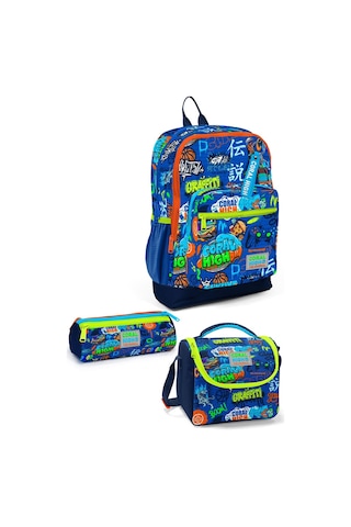 Coral High Kids Saks Grafiti Desenli 3 Lü Okul Çanta Seti Set0123767