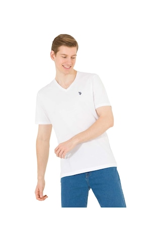 U.S. Polo Assn. Erkek Tişört 5026320300-Vr013 Beyaz
