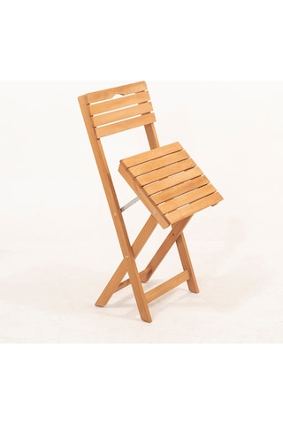 Meya Dekor Balkon - Bahçe - Mutfak 3'lü Bistro Set 2 Sandalye 1 Masa Ahşap