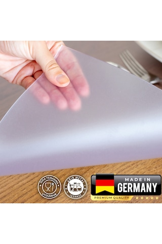 2mm Buzlu - Alman Üretimi- Şeffaf Pvc Masa Örtüsü- Gıda Temasına Uygun- Uv Koruma- Fitalat İçermez Şeffaf