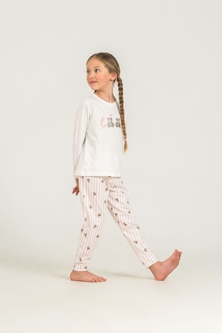Rolypoly Kız Çocuk Cool Bear Beyaz Uzun Kol Pijama Takım Rp3912-c-v1 Rp3912-c-v1
