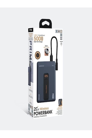 5000mah 20w Hızlı Şarj Kablosuz Magsafe Powerbank Type-c Kablolu/girişli Standlı - Siyah Siyah