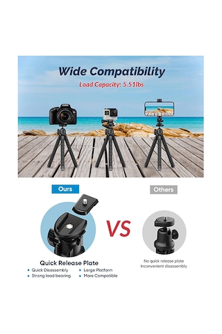 Apexel 360 Derece Dönebilen Tripod