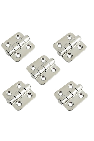 5'li Paslanmaz Krom Menteşe. 38x38mm. Cr-ni 304