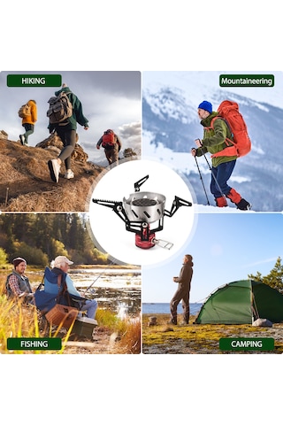 Skycity Yüksek Rakımda Kullanım İçin 3200w Hızlı Isıtıcı, Rüzgar Dayanıklı Ve Hafif Entegre Butan Ocağı - Outdoor Aktivitelere İdeal Siyah