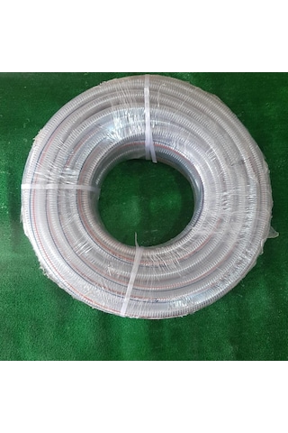 1 1/4" TELLİ ŞEFFAF HORTUM TİP-A 50 METRE TAHLİYE HORTUMU DİRENAJ HORTUM