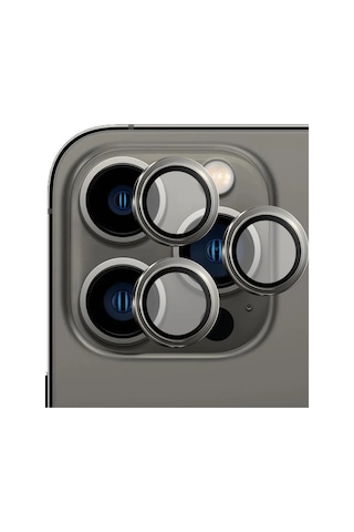 Safeus Safir Temperli Kamera Lens Koruyucu Apple Uyumlu iPhone 13 Pro Max Ve İle Siyah
