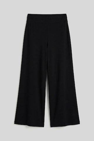 Siyah Comfort Fit Geniş Paça Korsajlı Palazzo Kadın Pantolon - 94681