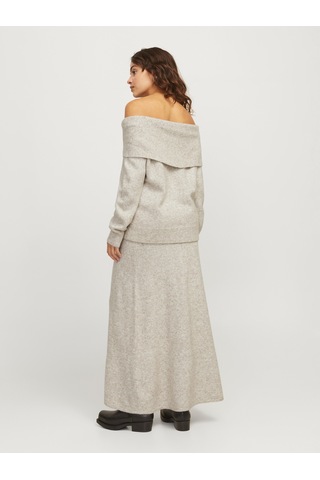 Jack & Jones Kadin Madonna Yaka Yün Karisimli Kazak - Minka - 12264129 Fog