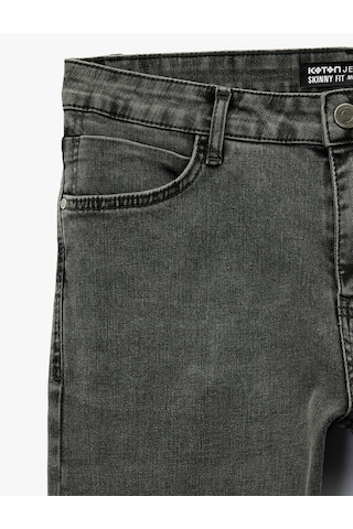 Koton Normal Bel Pamuklu Skinny Fit Jean Pantolon - Michael Jean Gri 6wam40048nd Gri