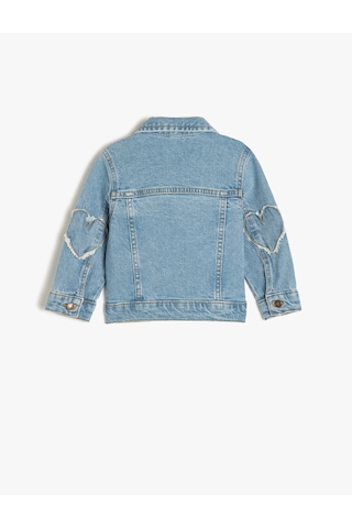 Koton Kalp Detaylı Cep Detaylı Pamuklu Denim Ceket Lıght Indıgo 5smg20006ad Açık Mavi