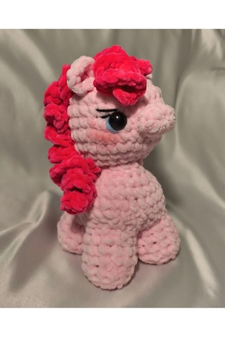 El Yapımı Tığ İşi My Little Pony Peluş Oyuncak Pinkie Pie 02 - Çok Renkli