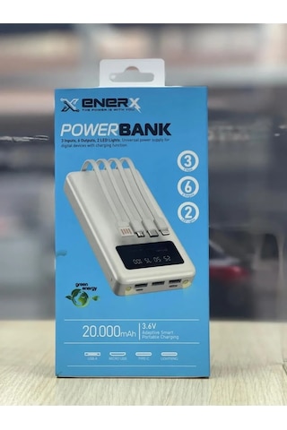 Enerx Enr-p20dc 20000 Mah 2.1 Amper Dahili Kablolu Powerbank Siyah 5399 Diğer