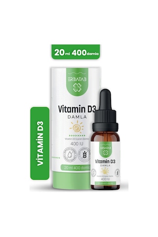 Erbatab Kids Vitamin D3 400 Iu Damla 20 ML
