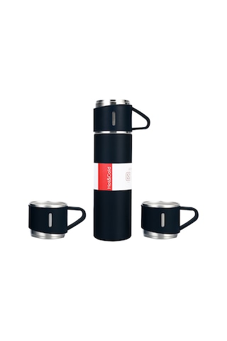 Neevoyu 3'lü Siyah 304 Paslanmaz Çelik Termos Seti, 500ml Sürekli Isı Saklama, Taşınabilir, Dış Etkinlikler İçin Otomobil Su Bardağı Kırmızı