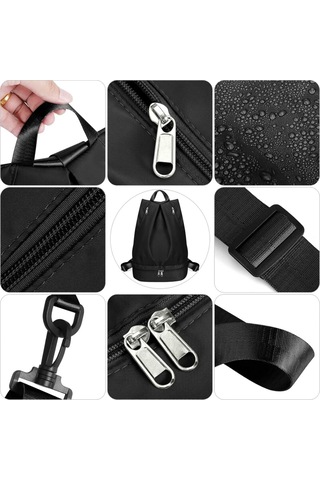 Siyah Ayakkabı Bölmeli Ve Islak Cepli Su Geçirmez Yüzme Sırt Çantası, Spor Ve Seyahat Sırt Çantası Küçük Spor Çantası Diğer