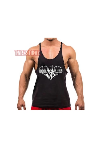 Tarzsokak Gym Tank Top Fitness Sporcu Atleti Gym118 Siyah