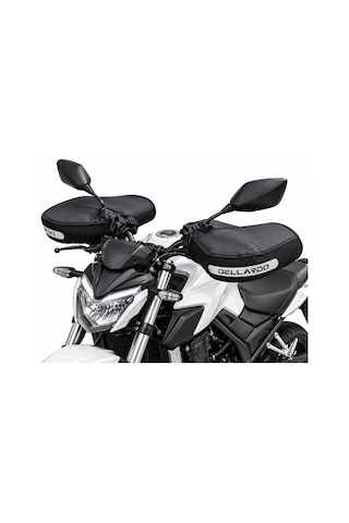 Dellardo Vitesli Motosiklet El Koruma Kılıfı - Reflektörlü Kışlık El Mufu, Su, Rüzgar Geçirmez Pcx Siyah