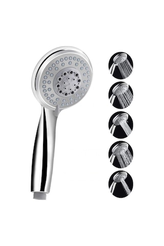 Kustar Elvis Banyo Duş Başlığı 5 Fonksiyonlu Yumuşak Su Akışı Için Başlık Gri