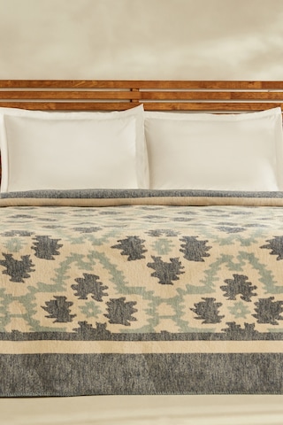 Karaca Home Damask Çift Kişilik Pamuklu Battaniye Lacivert
