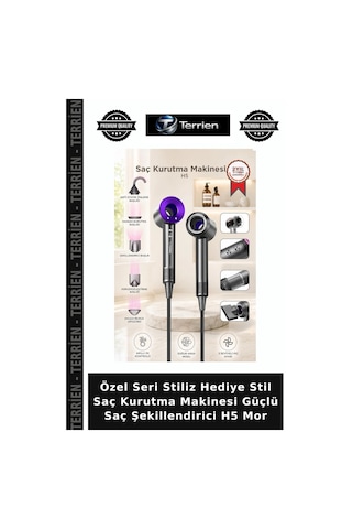 Özel Seri Stiliz Hediye Stil Saç Kurutma Makinesi Güçlü Saç Şekillendirici H5 Mor