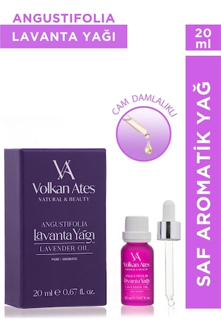Volkan Ates Natural & Beauty Lavandula Angustifolia Saf Lavanta Yağı Cam Damlalıklı 20 Ml