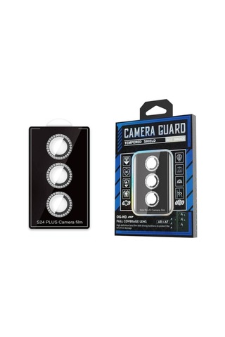 Samsung Uyumlu Galaxy S24 Plus Zore Diamond Kamera Lens Koruyucu Cam Filmi Siyah