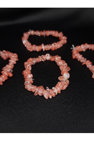 Mryart Doğal Taş Bileklik Gül Kuvars Kırıktaş El Yapımı Bileklik Açık Pembe Mryart Doğal Taş Bileklik Gül Kuvars Kırıktaş El Yapımı Bileklik Açık Pembe